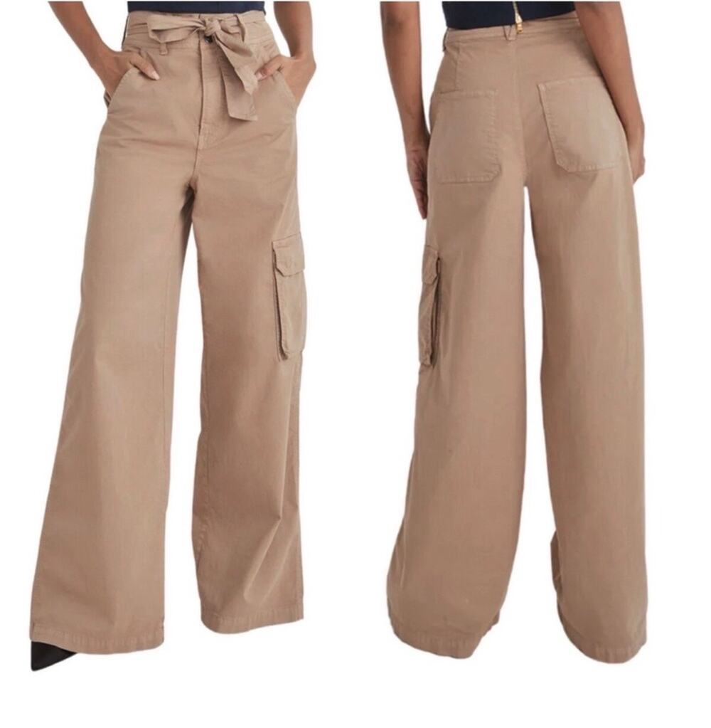Veronica Beard Women’s Belisa Wide Leg High Rise Jeans Pants Wash Mushroom Sz 26